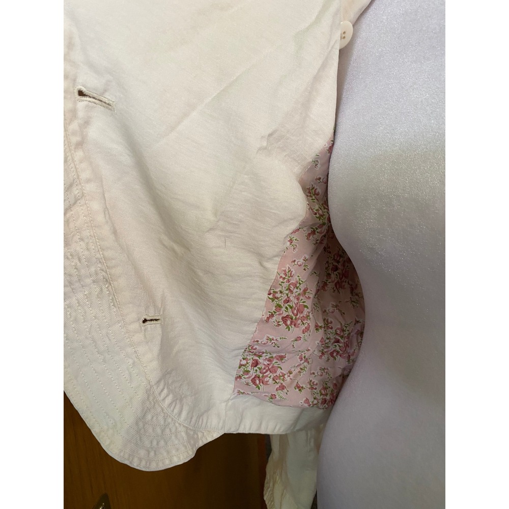 Free People Ruffle Draped Cream Cropped Jacket 2 Work Preppy Twee Office Boho - Picture 3 of 7